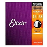 Elixir E16052 Nanoweb Phosphor Bronze Acoustic Guitar Strings -.012-.053 Light