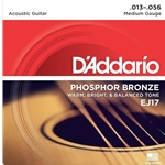 D'Addario  EJ17 Phosphor Bronze Acoustic Guitar Strings, Medium, 13-56