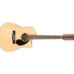 Fender 0970193021 CD-60SCE Dreadnought 12-string Cutaway Acoustic/Electric Guitar, Natural