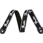 Fender 0990629008 Quick Grip Locking End Strap, Black with White Running Logo,