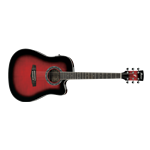 Ibanez PF28ECETRS PF Series Acoustic Guitar Transparent Red Sunburst High Gloss Finish Transparent Red Sunburst High G
