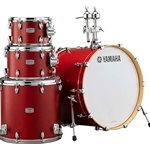 Yamaha TMP2F4CAS Tour Custom 4-pc. Shell Pack: 22” x 16” Bass Drum, 10” x 7” and 12” x 8” Mounted Toms, 16” x 15” Floor Tom, TH-945 Tom Holder - Candy Apple Red Satin Finish
