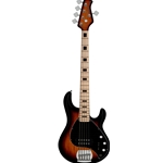 Sterling by Music Man ST-RAY5XASH-VSB-M1-C StingRay Plus 5-String Bass in Vintage Sunburst