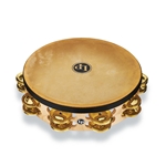 Latin Percussion LP384-BR PRO 10" DOUBLE ROW HEADED TAMBOURINE - BRASS