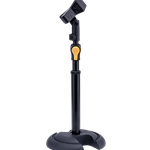 Hercules MS100BPLUS Low-Profile H-Shaped Base Microphone Stand with EZ grip height adjustment