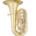 Eastman EBB534 Professional BBb Tuba, 4-Front Action Pistons with Wheeled Case, Lacquer finish