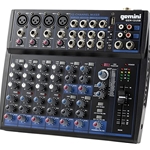 Gemini GEM-12USB Compact 12-Channel Bluetooth Audio Mixer w/ USB - Bluetooth Direct Streaming, 12 Inputs, 2 Bus, 3-Band EQ, 16 Internal Effects