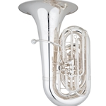 Eastman EBC832S CC Tuba w/Case, 4/4 Size, York Style front-action pistons, 5th rotary valve, Silver Finish