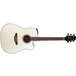 Takamine GD37CE PW Dreadnought with cutaway, solid spruce top, maple back and sides, gloss pearl white finish, gold hardware, and TP-3G electronics