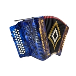 Rossetti 3112-GCF-BU 3 Row, 31 Treble, 12 Bass Ditonic Button Accordion - GCF - Blue - Includes Hard Case & Shoulder Straps