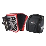 Hohner COGR-N Compadre GCF Red Accordion w/Gig Bag, Silver Grill, 31 Treble-12 Bass, Diatonic Button