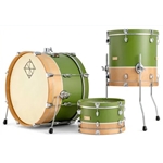 Dixon PODL320SMGN Little Roomer Select 3pc Drum Shell Pack - Natural/Satin Green