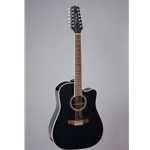 Takamine TAKGD38CEBLK 12-string Acoustic-electric Guitar with Spruce Top, Sapele Back and Sides, Mahogany Neck, and Laurel Fingerboard - Black