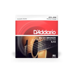 D'Addario  EJ12 80/12 Bronze Acoustic Guitar Strings, Medium, 13-56