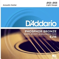 D'Addario EJ16 Phosphor Bronze Strings Light, 12-53