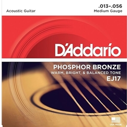 D'Addario  EJ17 Phosphor Bronze Acoustic Guitar Strings, Medium, 13-56