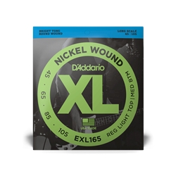 D'Addario EXL165 Nickel Wound Bass Guitar Strings, Custom Light, 45-105, Long Scale