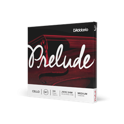 J1010 3/4M Prelude Cello String Set, 3/4 Scale, Medium Tension