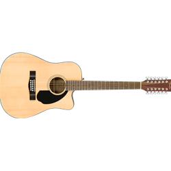 Fender 0970193021 CD-60SCE Dreadnought 12-string Cutaway Acoustic/Electric Guitar, Natural