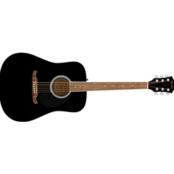 Fender 0971210706 FA-125 Dreadnought Acoustic Guitar w/Gig Bag, Black