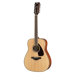 Yamaha FG820-12 12-String Folk Guitar, Solid Sitka Spruce Top, Mahogany Back & Sides, Die Cast Chrome Tuners, Natural