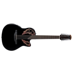 Ovation CE4412-5-G Celebrity Elite 12-String Acoustic/Electric Guitar, Black