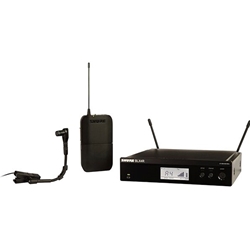Shure BLX14R/B98-H11 Instrument System with (1) BLX4R Wireless Receiver, (1) BLX1 Bodypack Transmitter, and (1) WB98H/C Cardioid Condenser Instrument Microphone