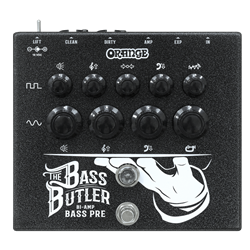 Orange Music BASS-BUTLER Bi-amp bass preamp pedal, bass channel, guitar channel, compression, XLR outputs, expression pedal jack