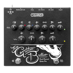 Orange Music GUITAR-BUTLER Dual Channel Guitar Preamp, FX Loop, XLR with Cab sim, 1/4 inch out,  18v power supply