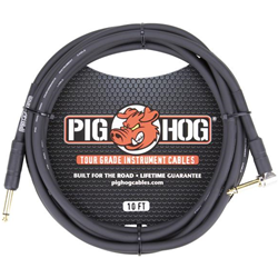 Pig Hog PH10R 10ft 1/4" - 1/4" Right angle 8mm Inst. Cable