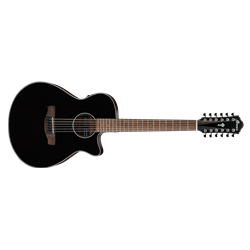 Ibanez AEG5012BK 12-STRING Acoustic/Electric Guitar, Black Gloss