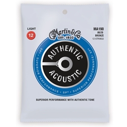 MA190 Martin 80/20 Bronze Acoustic Guitar  (12) Strings .012 - .030