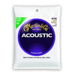 M-180 Martin 80/20 Bronze Acoustic Guitar  (12) Strings .010 -  .027
