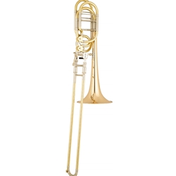 Eastman ETB848G Professional Bass Trombone, .562 bore, 9.5" Bell, 2 Independent Rotary Valves in F & Gb, 3 Interchangeable Leadpipes, Deluxe Case with Backpack straps, Shires Mpc., Gold bell