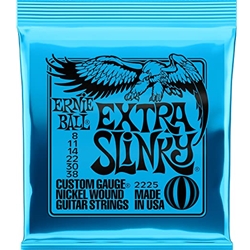 Ernie Ball P02225 Extra Slinky Nickel Wound Electric Guitar Strings - 8-38 Gauge