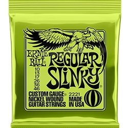 Ernie Ball P02221 Regular Slinky Nickel Wound Electric Guitar Strings - 10-46 Gauge