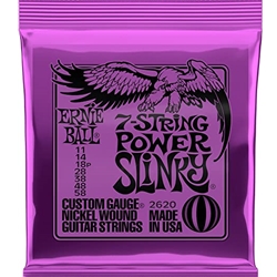 Ernie Ball P02620 Power Slinky 7-String Nickel Wound Electric Guitar Strings - 11-58 Gauge