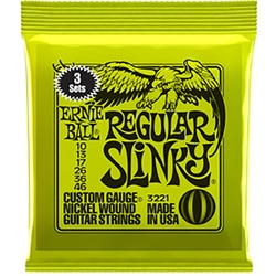 Ernie Ball P03221 3-PACK Regular Slinky Electric Guitar String Sets, 10-46