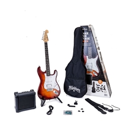 Washburn SDFSBPACK-U Take the Stage Pack - Sunburst Electric Guitar Pack w/Bag, Stand, Strap, Tuner, Picks