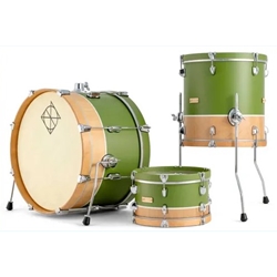 Dixon PODL320SMGN Little Roomer Select 3pc Drum Shell Pack - Natural/Satin Green