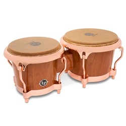 Latin Percussion LP201AX-2CB Limited Edition Cherry-wood Bongos with Copper-plated Hardware