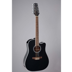Takamine TAKGD38CEBLK 12-string Acoustic-electric Guitar with Spruce Top, Sapele Back and Sides, Mahogany Neck, and Laurel Fingerboard - Black