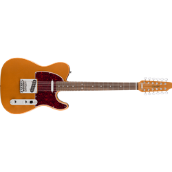 Squier 0371030594 Paranormal Troy Van Leeuwen Telecaster XII, 12-String Electric Guitar, Laurel Fingerboard, Tortoiseshell Pickguard, Copper